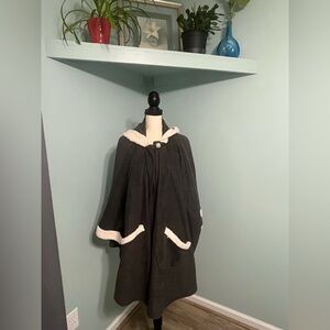 Le Moda Charcoal Cape with Ivory Accents